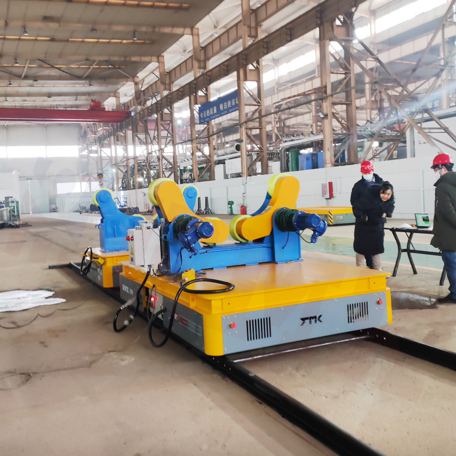 厂区重型轨道地平车 30吨卷材转运轨道转运车RGV液压智能小车