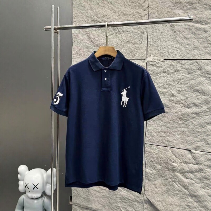 Summer New Men's Pure Cotton Embroidered Pony Polo Shirt with Lapel Short Sleeves, Business Casual Versatile Men's T-Shirt