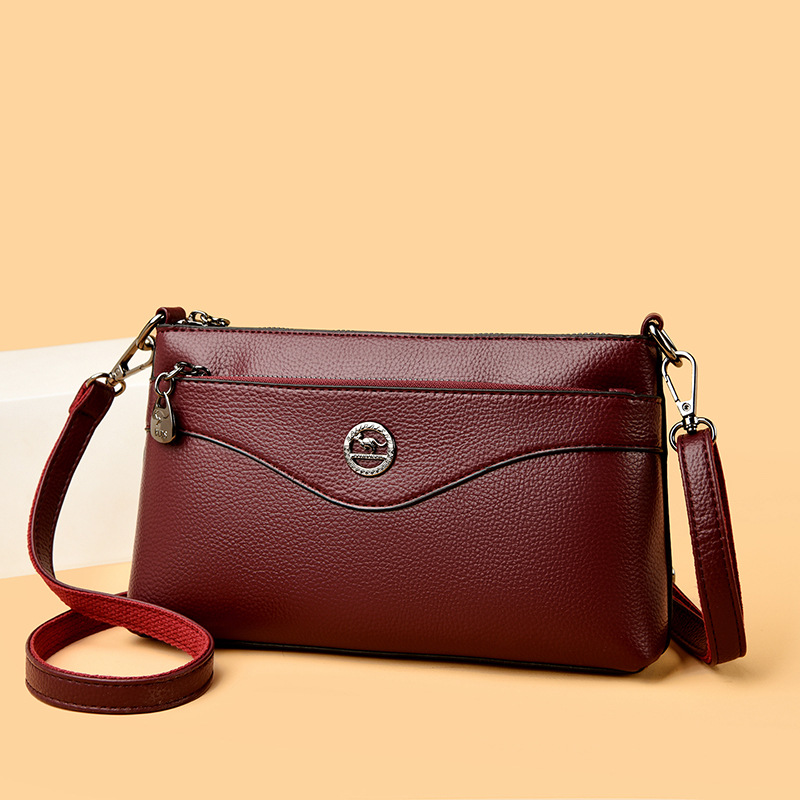 Women's Soft Leather Crossbody Bag, Large Capacity Shoulder Bag, Versatile Commuter Casual Handbag For Middle-Aged Women - Thumbnail 4