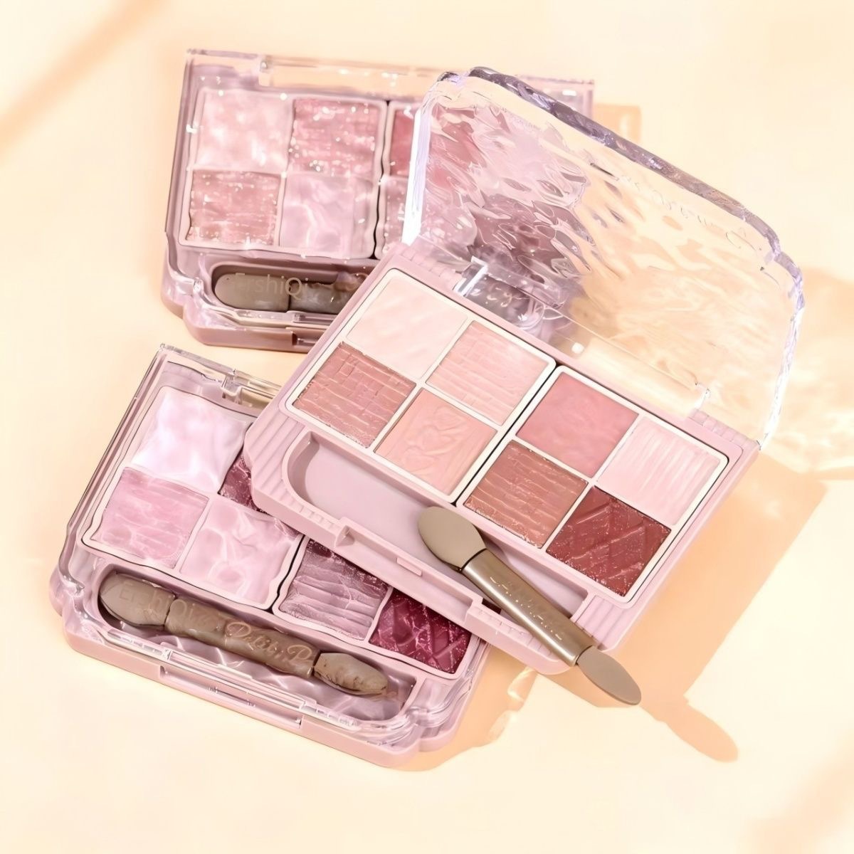 Ershiqi Eight-Color Embossed Eyeshadow, Pearlescent Shimmer, Matte Brightening and Contouring Blush Combo All-In-One Palette