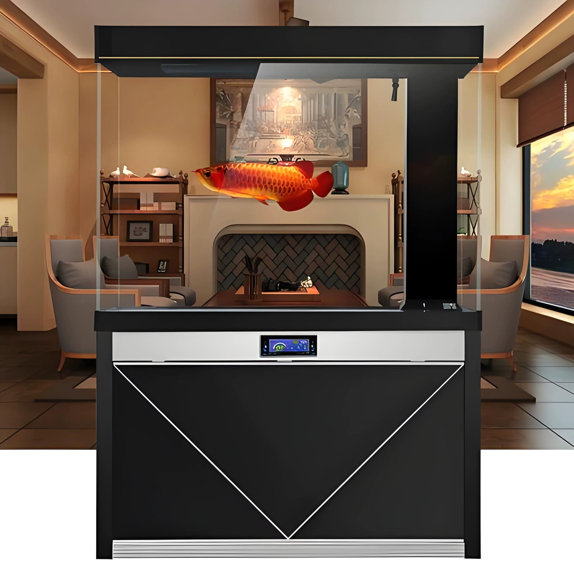 Jinjing ультра-белый аквариум для рыбы 3D обнаженный экологический аквариум для ландшафта