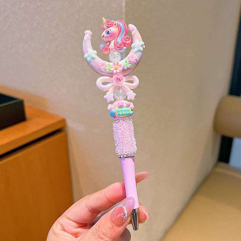 Kolomi bolígrafo giratorio dibujos animados para niños bolígrafo de papelería bolígrafo para estudiantes especial para niñas preguntas de prueba bolígrafo neutro