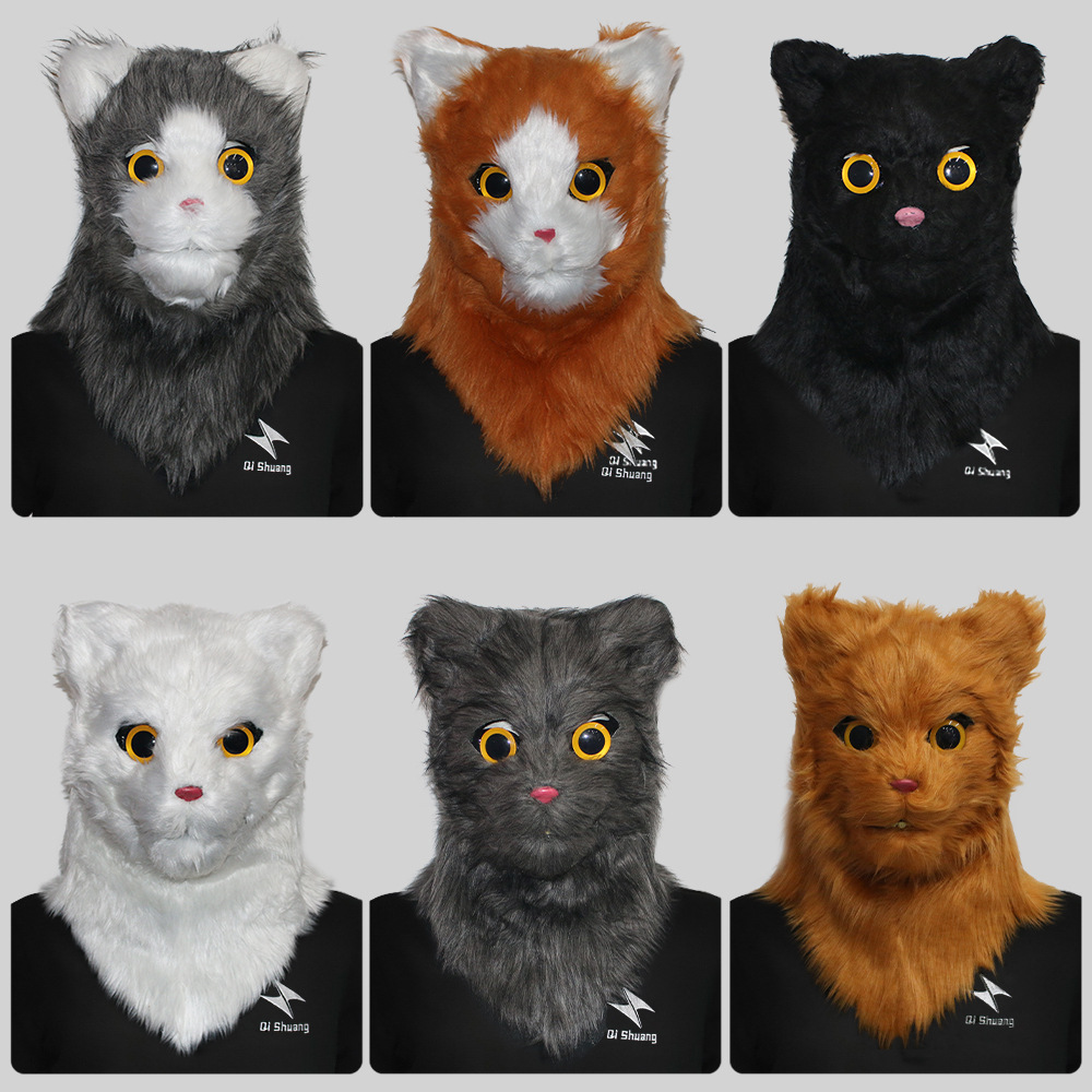 Puede abrir la boca, animal divertido, gato, capucha, mascarada, máscara de mordida de boca, accesorios de actuación de fiesta de Halloween