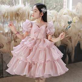 儿童礼服2025新款花童生日公主裙纱儿童主持人钢琴演奏演出服夏季