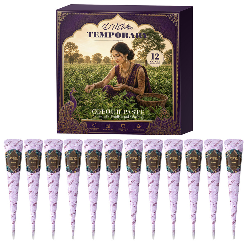 Dm Henna Hand-Painted Paste Set Gift Box Tattoo Paste Plant Extract Temporary Tattoo Paste Waterproof Color Painting Cross-Border
