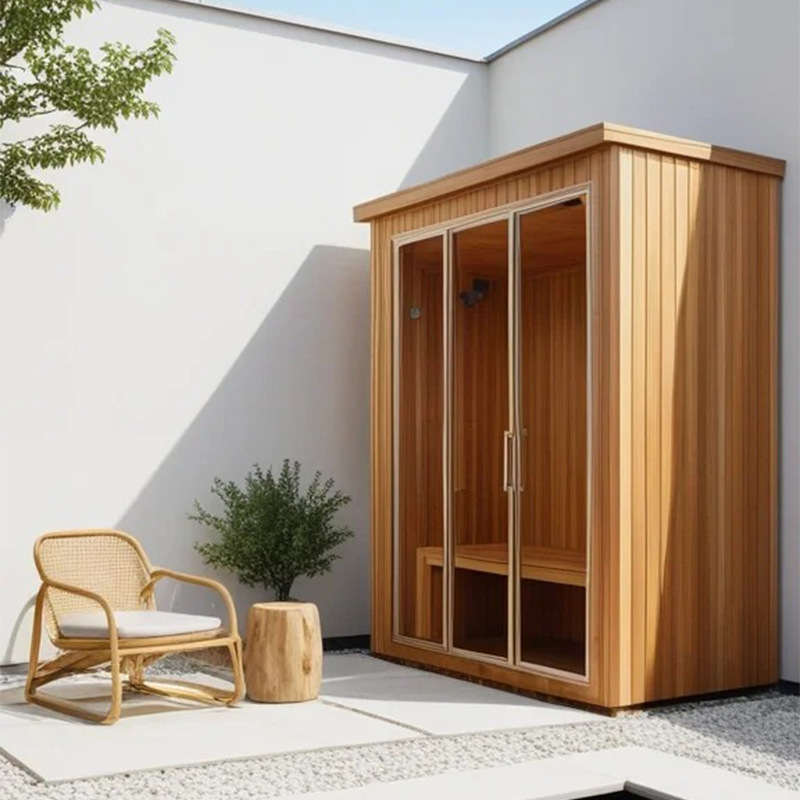 Sala de sauna de aguas termales al aire libre Sala de vapor de sudor doble individual Sala de vapor seco para cuatro personas Sala de vapor de patio multijugador Casa de madera