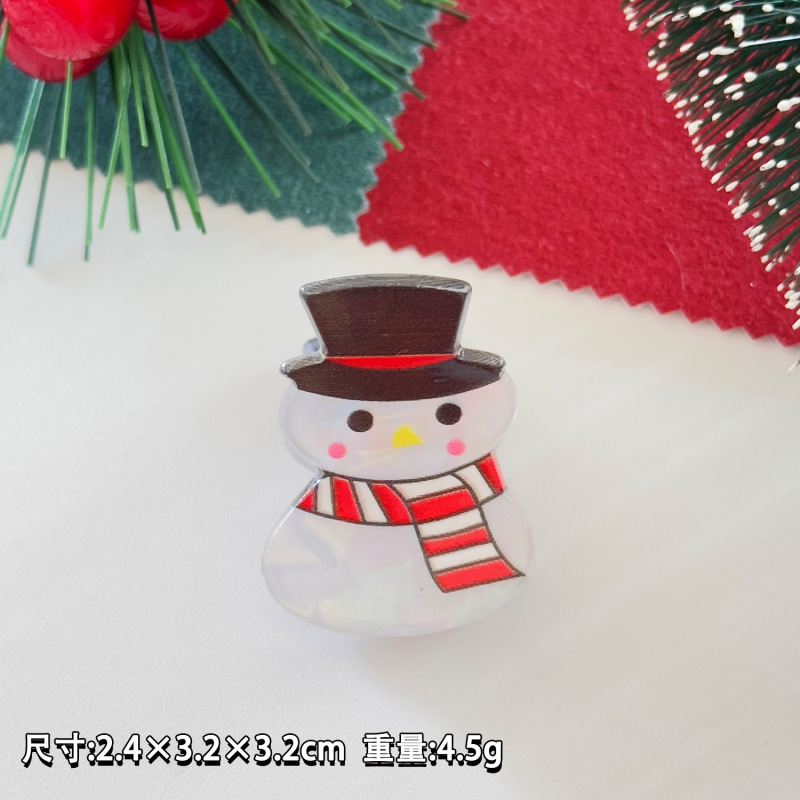 圣诞节小发夹姜饼人圣诞树雪人小抓夹可爱圣诞老人碎发夹节日发饰|undefined