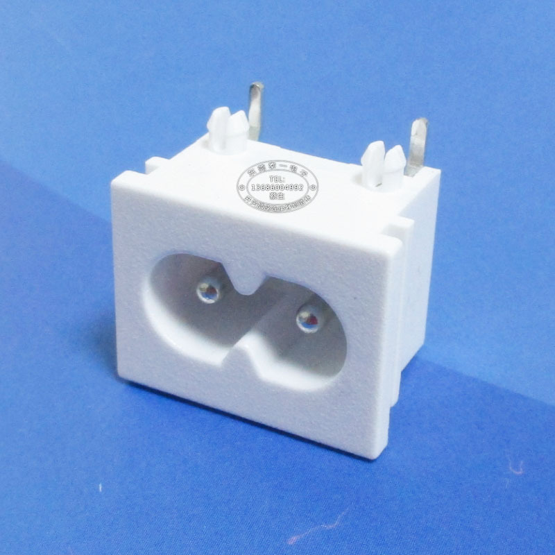 插墙式电源白色中8字充电口 23*18*14白色两芯8字AC电源插座DB-8
