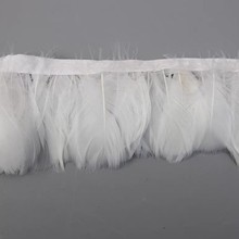 厂家定制羽毛彩色鹅中飘布边8/13厘米羽毛灯服装羽毛布边辅料