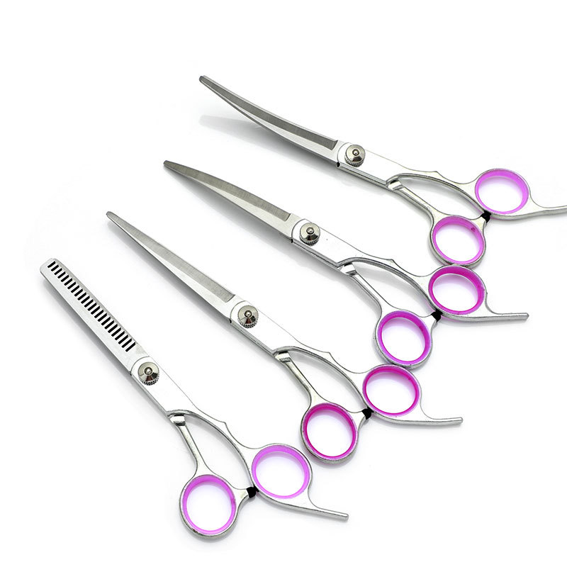 Tijeras de belleza para mascotas directas de fábrica tijeras de corte de pelo de perro profesional tijeras rectas tijeras de dientes tijeras de peluche corte de pelo peine traje
