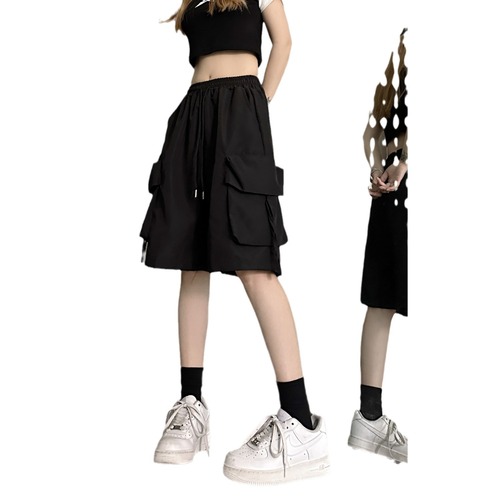 Women's American Style 2025 Summer New Thin Outerwear Wide Leg Casual Slimming Quick-Drying Work Pants Five-Finger