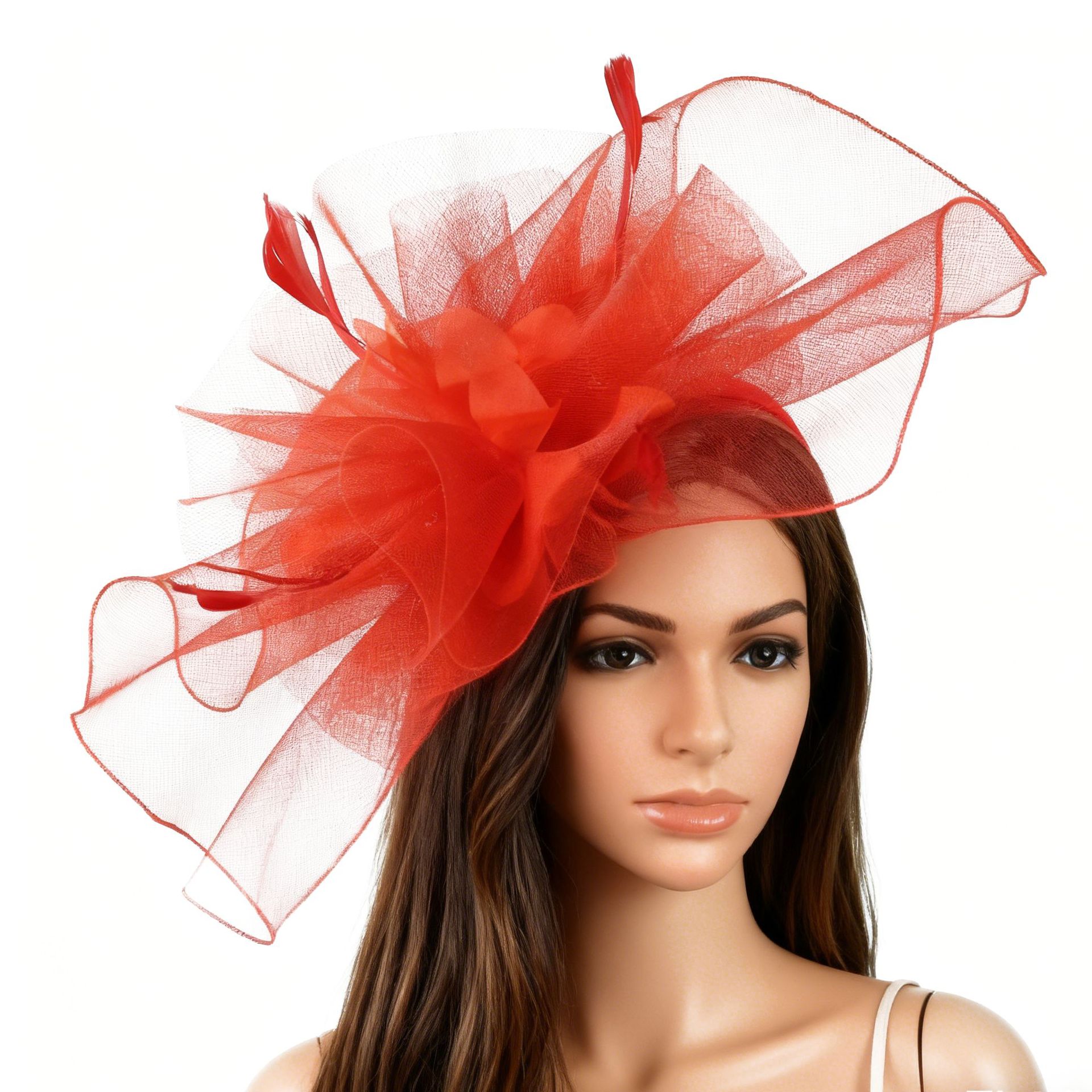 Vintage Festival Wedding Hair Accessories Feather Fascinator Headpiece Hair Clip Hairband Dual-Use Fascinators Hair Flower