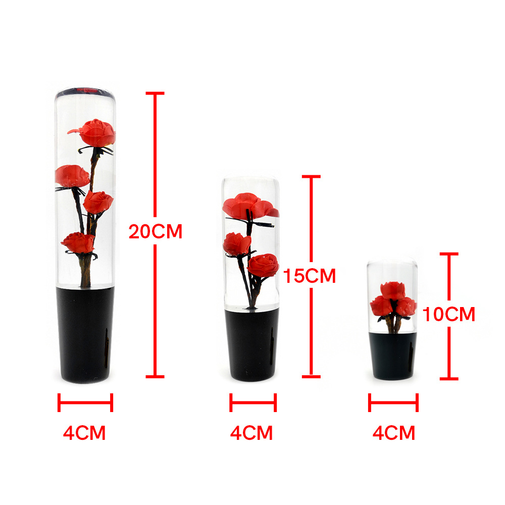 10/15/20CM Acrylic Crystal Rose Car Gear Shift Knob
