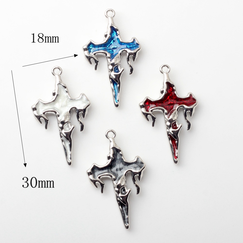 10 Pcs/package Simple Style Cross Alloy Enamel Plating Jewelry Accessories display picture 5