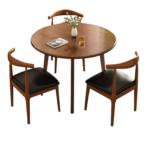 Mesa redonda de madera sólida, mesa redonda de comedor y silla combinada, mesa de té de balcón, mesa de té moderna y simple