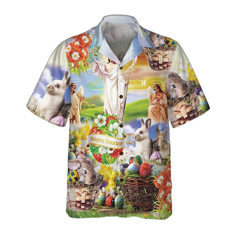 Temu Y2 Cuba Easter Collar Foreign Trade Men's Clothing 3D Digital Printing European and American Style 2024 Short-Sleeve Shirt for Men Temu Y2 Cuba Easter Collar Foreign Trade Men's Clothing 3D Digital Printing European and American Style 2024 Short-Sleeve Shirt for Men