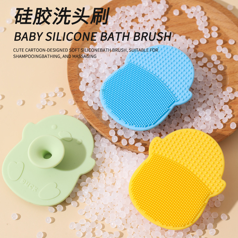 Cepillo de champú de silicona para bebés Cepillo de limpieza de baño para bebés multiusos Cepillo de masaje de descalcificación para bebés