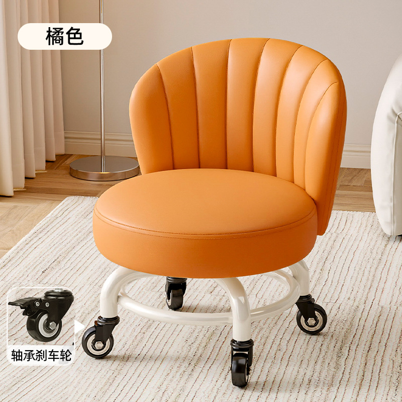 Rueda universal móvil pequeño taburete giratorio con respaldo taburete con polea para bebés pequeños taburete bajo para cambiar zapatos taburete simple antideslizante image 32