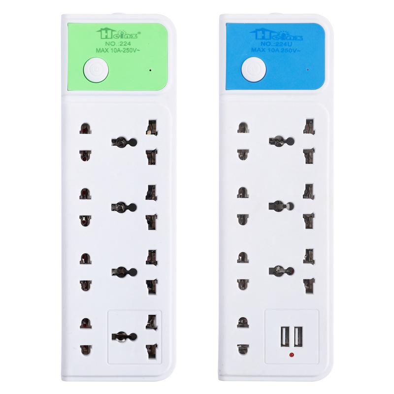 Multi-enchufe África exportación de comercio exterior de Oriente Medio exportación 3 4 5 filas tres cuatro cinco enchufe de alimentación USB placa de conexión