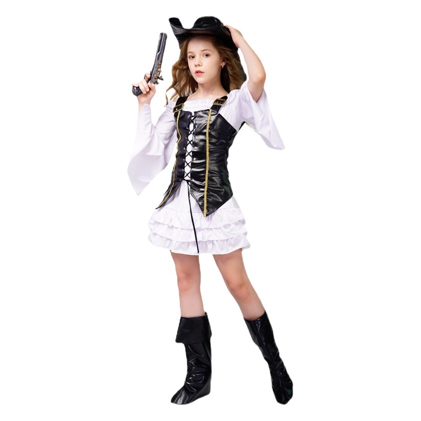 Disfraz de pirata para niña de Halloween, disfraz de cosplay para fiesta, disfraz para actuación en escenario, fabricante, suministro directo transfronterizo