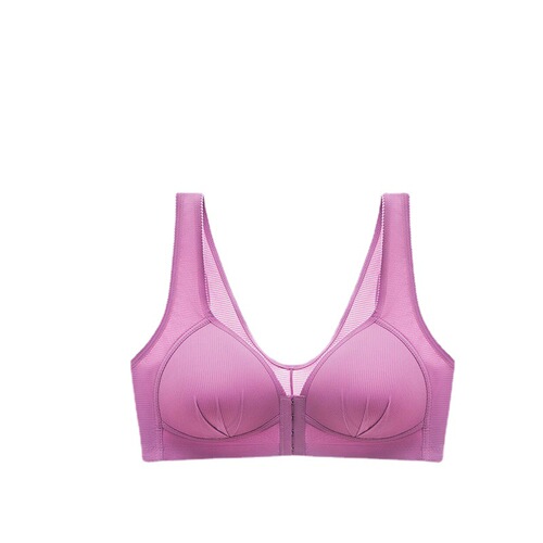 Source Straight Hair Bra Front Button-Free Wireless Bra for Middle-aged and Elderly Thin Large Breasts Revealing Small Side Breasts Beautiful Back Bra