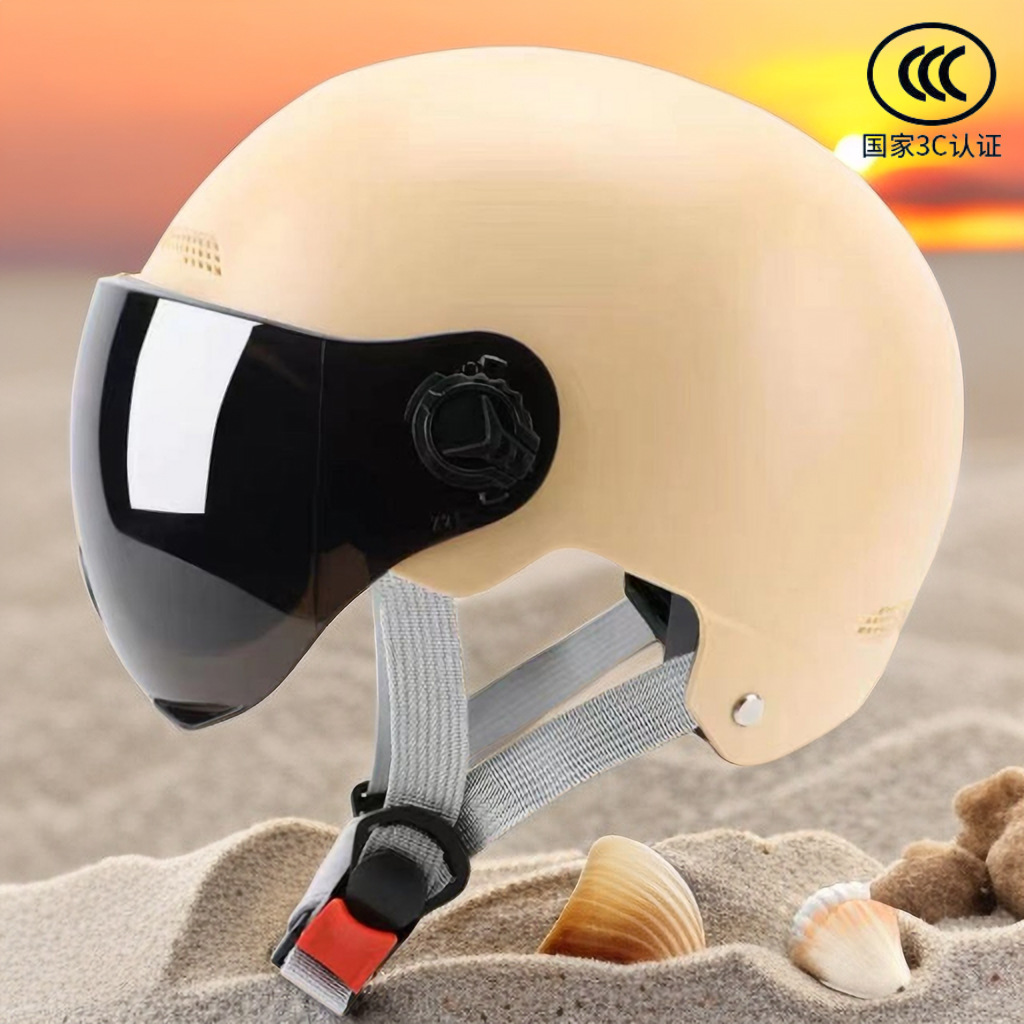 New helmet, 3C certified, comfortable and sun-protective for men and women, suitable for summer cycling, and safe for electric motorcycles, a four-season half helmet