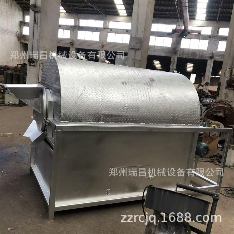 500斤黄豆炒货机 菜籽芝麻炒籽机滚筒式烘干机电加热炒货机