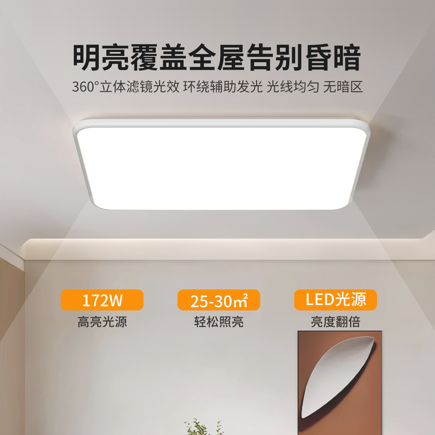 LED lámpara de techo para la sala de estar 2026 nueva atmósfera doméstica simple luminaria de espectro completo 578L