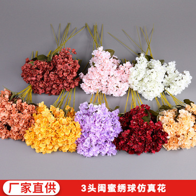 Simulation 3 Confidante Hydrangea wedding travel permit Scenery Artificial flower Wedding celebration Background wall decorate Hydrangea goods in stock