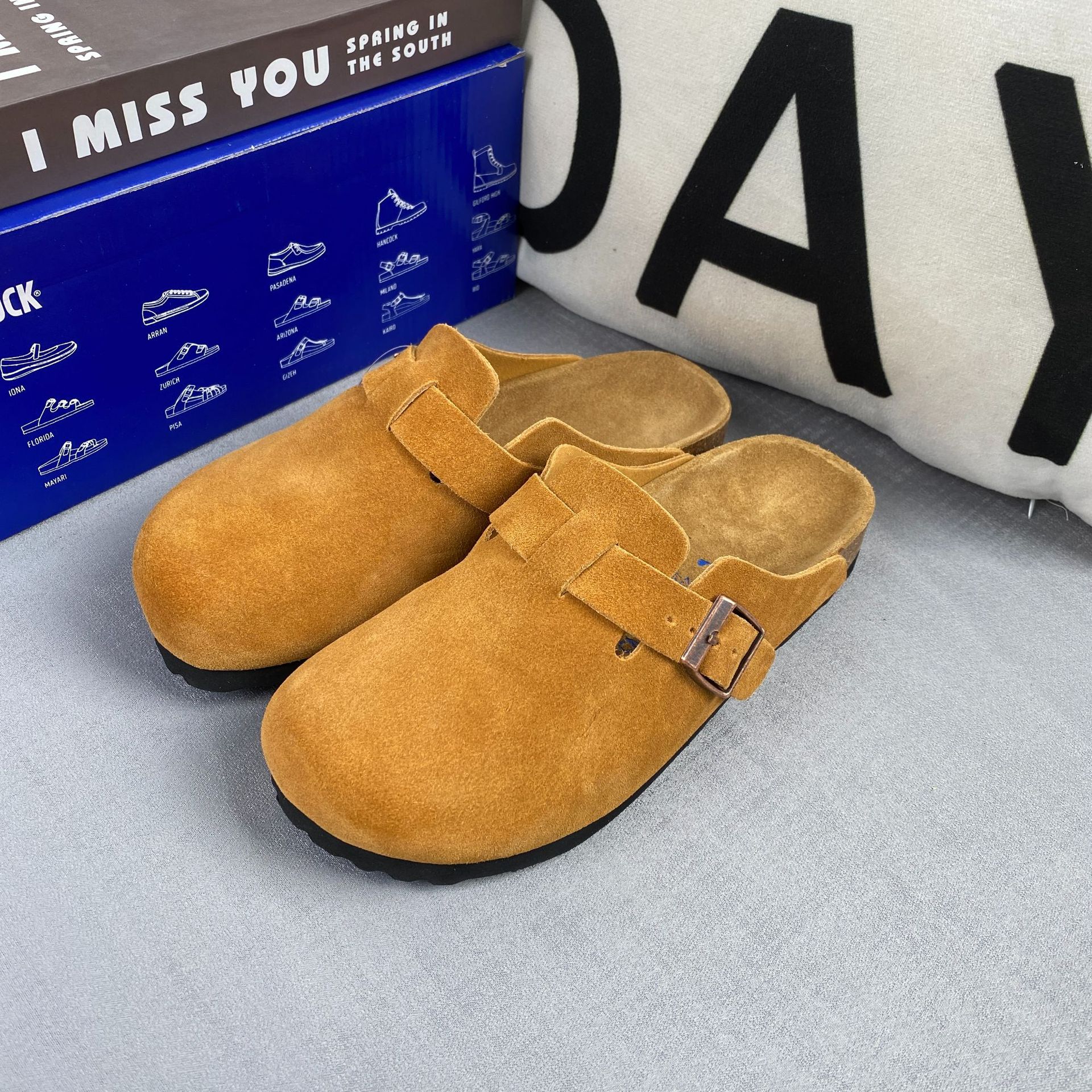 Dép đi trong nhà Birkenstock da thật đế dày Dép xỏ ngón Birkenstock đế dày dành cho nữ mặc ngoài lười Dép lười da thật Giày Birkenstock