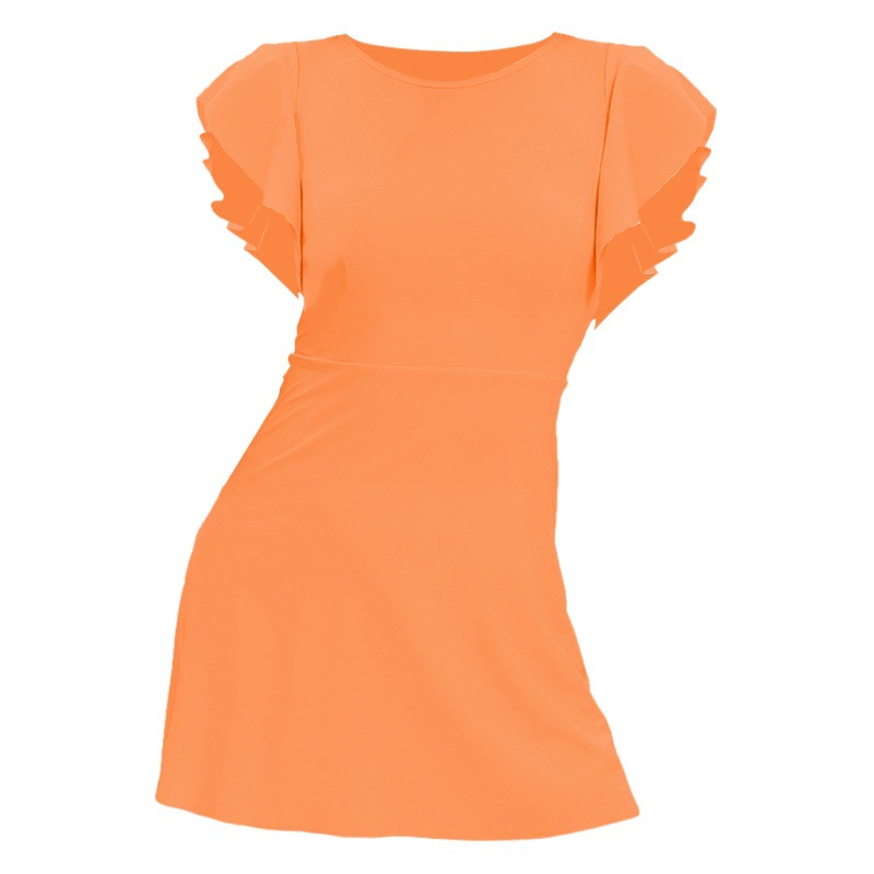 Sun Protection Nylon Summer Sexy Women's Short-Sleeved Sports Skirt Split Bottoming Golf Tennis Dress Cross-Border Wholesale