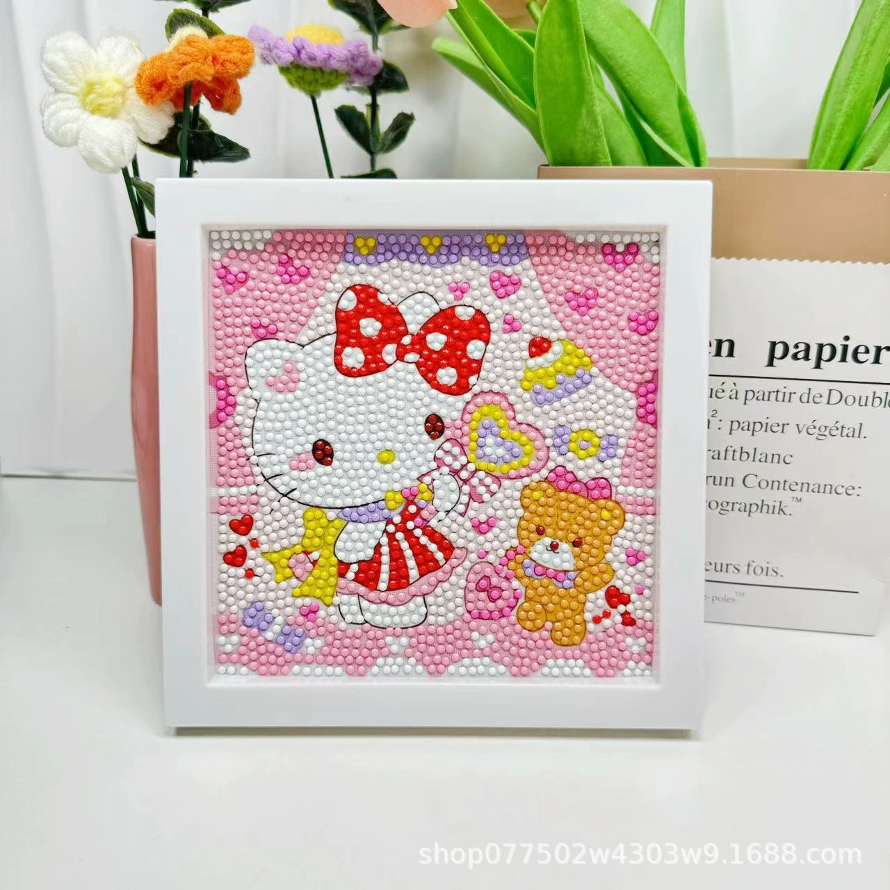 DIY-набор для алмазной мозаики 17×17 см, пластиковая рама, дизайн щенок, полный набор инструментов для кладки