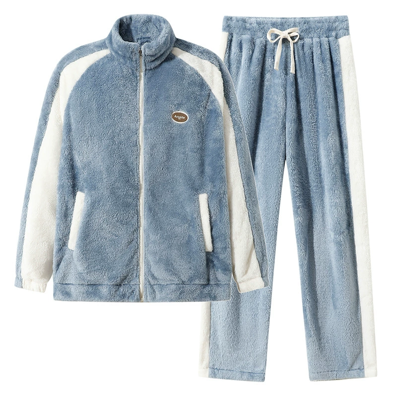 Пижама для мужчин зимой утолщена и пушена коралловый бархат