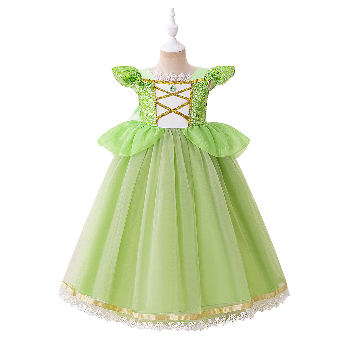 Vestido de juego de rol para niñas, disfraz de Rapunzel, vestido de cumpleaños con lentejuelas para niñas pequeñas.