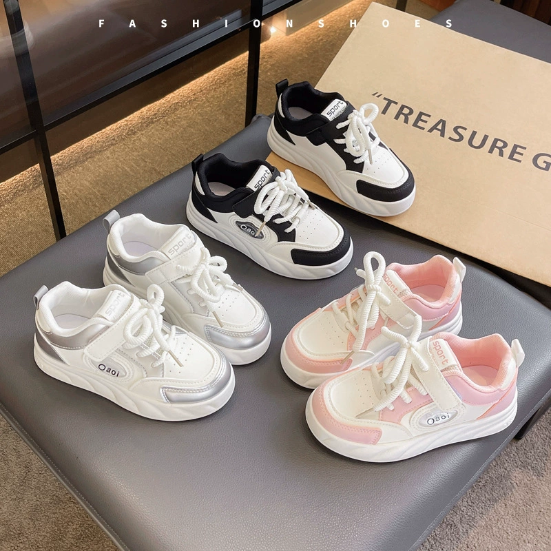 Детские кроссовки, весенне-осенняя обувь для девочек, повседневная обувь, повседневная нескользящая спортивная обувь из суперволокна для мальчиков на мягкой подошве, модный экспорт