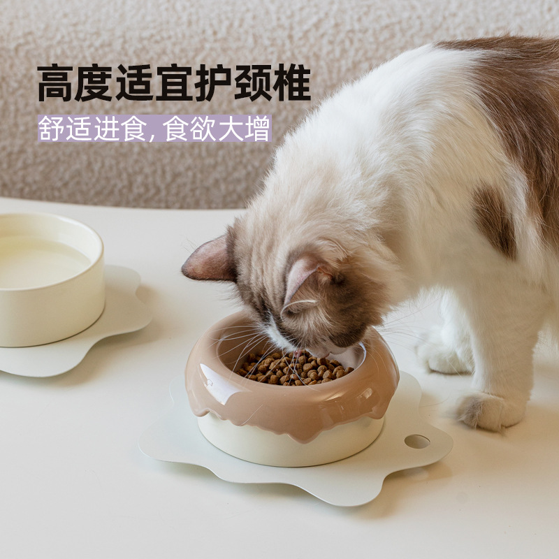 Tacos de cerámica creativos transfronterizos para gatos Tacos de mascotas Tacos de grano para gatos Tacos de alimentación para perros Tacos de agua para bebidas