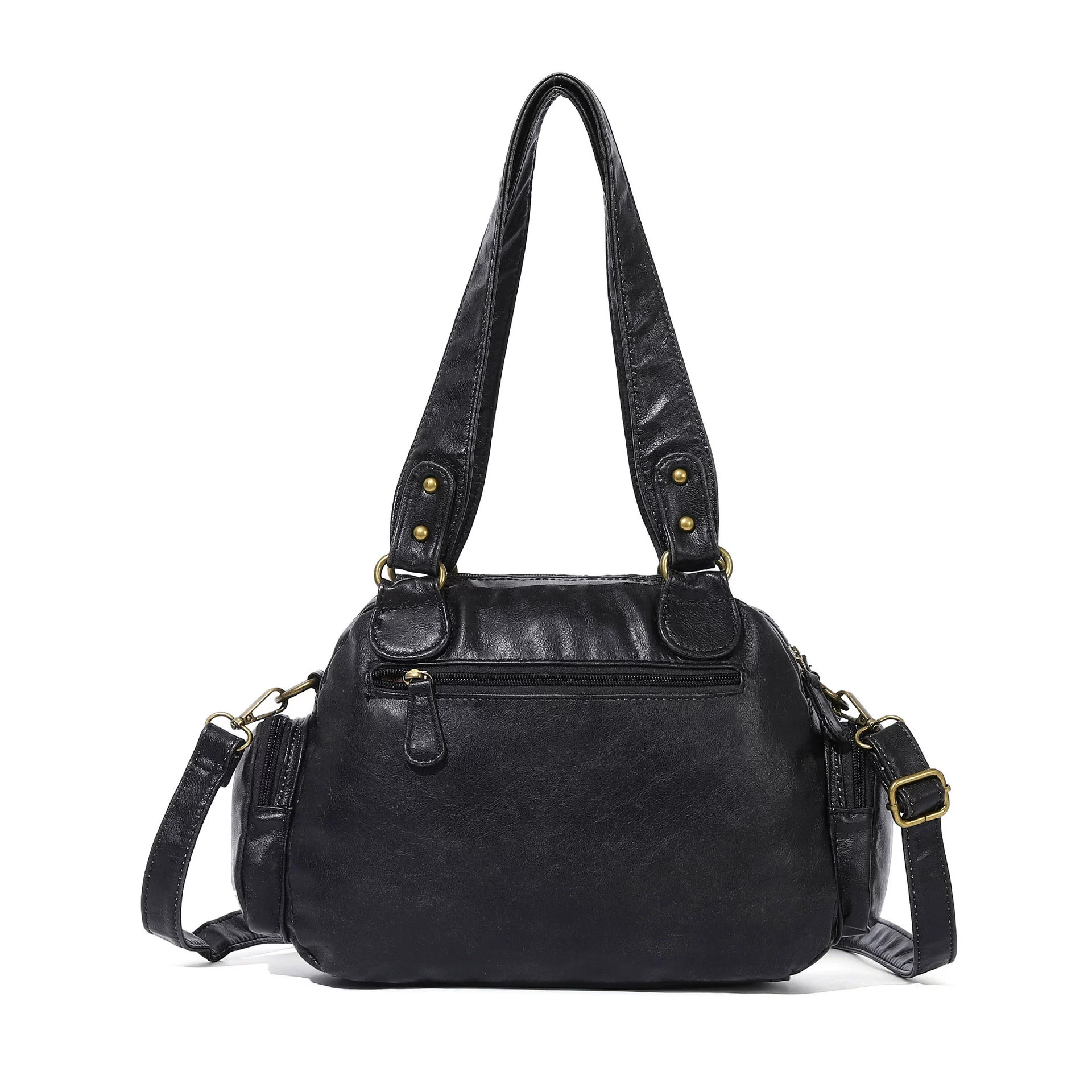 Nuevo bolso europeo y americano lavado con agua Y2k para mujeres simple viaje versátil bolso de hombro de cuero suave bolso de mochila
