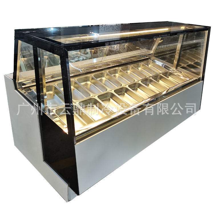 2024新款 16盘 直角雪糕展示柜 商用 380V 硬冰淇淋展示柜厂家