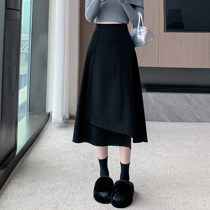 2025秋季新款女装复古气质优雅半身裙百搭显瘦中长款长裙女A7429|undefined