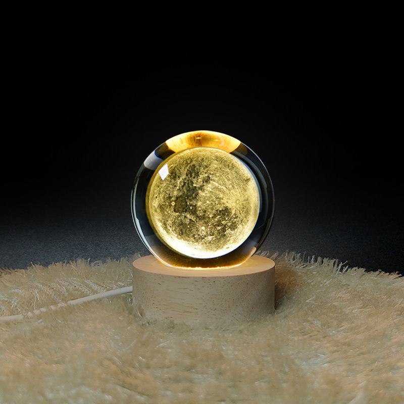 Creativo estrellado noche luz cristal luminoso 3D noche luz dormitorio sueño Luz Decoración decoración actividad empresa regalo