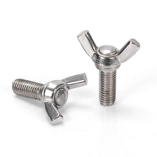 Factory direct 304 stainless steel butterfly screw Yuanbao hand-tightened butterfly-shaped horn bolt M5M6M8M10M12
