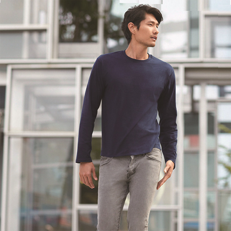 Gildan76400 gildan casual de manga larga Camiseta de algodón en blanco cuello redondo Camiseta publicidad camisa impresa logotipo