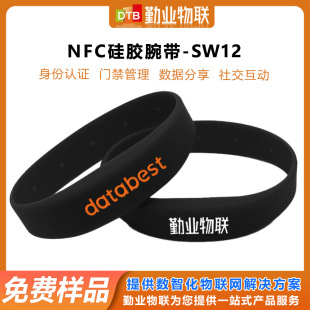 Dtb-Sw12 Nfc Radio Frequency Sensor Access Control Bracelet Data Sharing Social Interaction Rfid Silicone Wristband