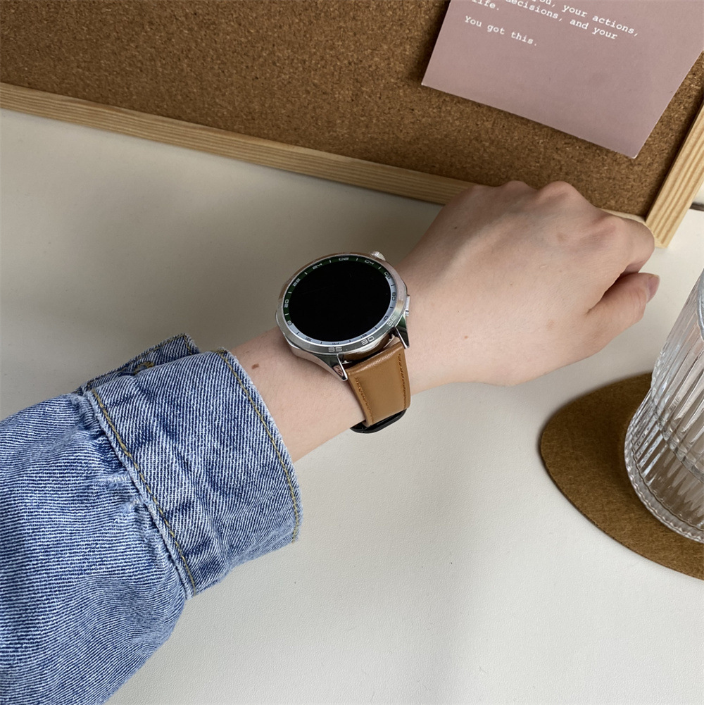 Sobib Samsungi ja Huawei moodsa stiiliga kellarihmadele, 20 mm ja 22 mm, Nautiluse magnetilise kokkupandava pandlaga nahast kellarihmadele._voghion.com