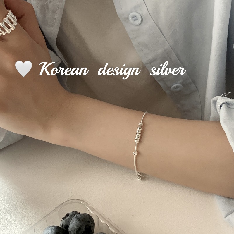 韓國ins風簡約飾品 S925純銀水泡圈圈手鍊 疊戴小眾高級感女手飾