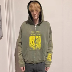 ERD GRJKD忧郁的富二代斯大林的战争洗水做旧连帽卫衣帽衫男女潮