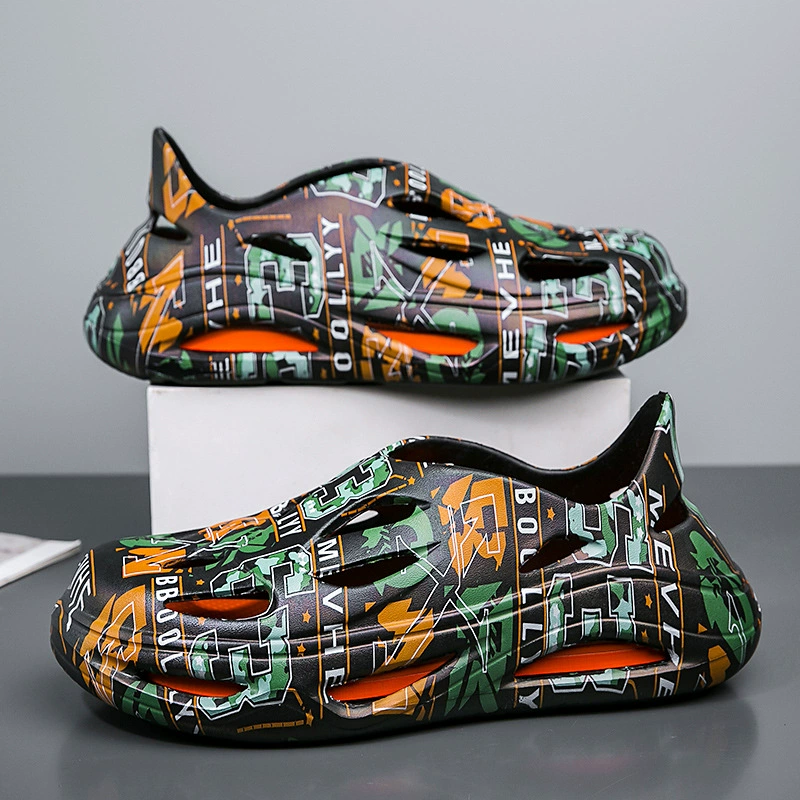 Мужская летняя верхняя одежда Coconut Crocs, нескользящие, с защитой от запаха, универсальные пляжные спортивные уличные тапочки с вырезами