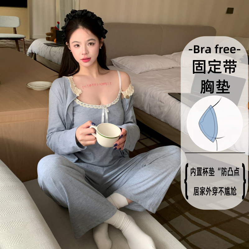 F 3피스 가슴패드 세트-A681 그레이블루