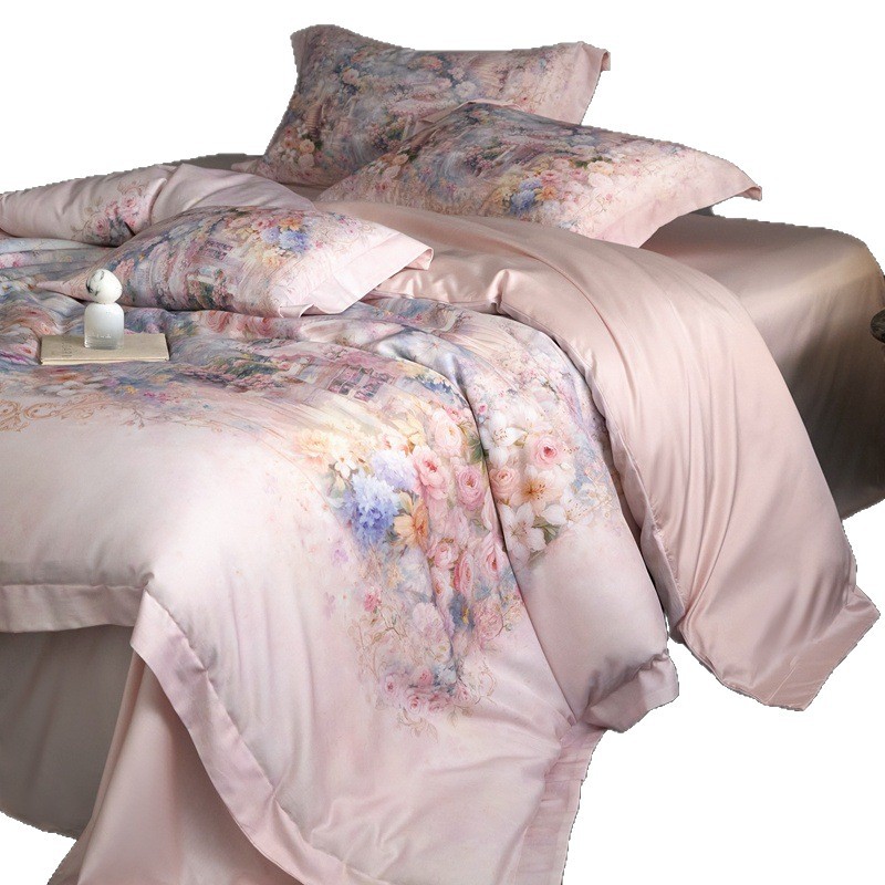 Conjunto de capa de edredão de luxo em seda gelo, roupa lyocell_voghion.com