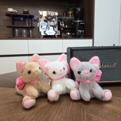 かわいい子猫ぬいぐるみキーホルダーペンダント漫画カップル人形スクールバッグキーホルダーペンダント